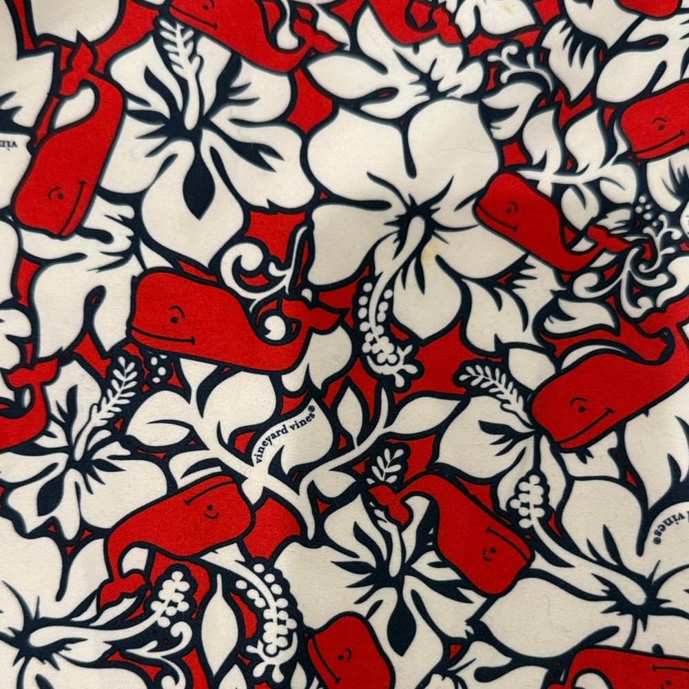 Vineyard Vines Floral Red and White Swim Shorts - Picture 2 of 6